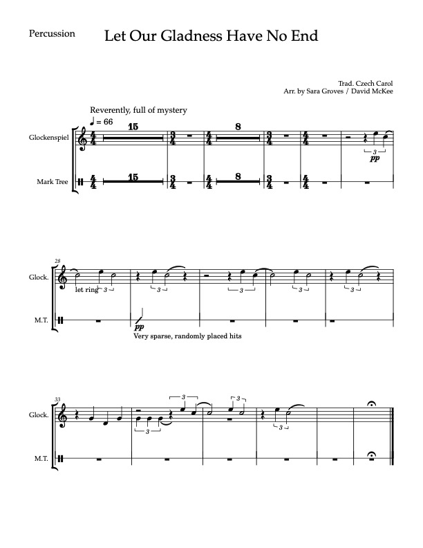 Let Our Gladness Have No End - Perc